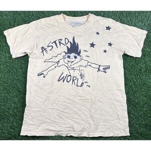 Travis Scott Astroworld "Look mom I can fly" Yellow T-Shirt Rap Tee Sz M